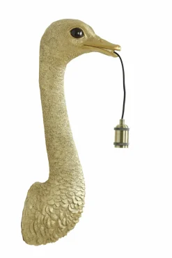 Light en Living Wandlamp Struisvogel goud of zwart - 2 maten Clearance