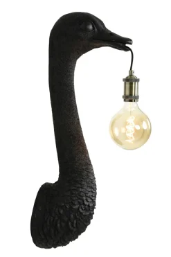 Light en Living Wandlamp Struisvogel goud of zwart - 2 maten Clearance