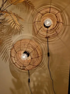 Light en Living Wandlamp Ø40x15 cm MILAN rotan naturel Best