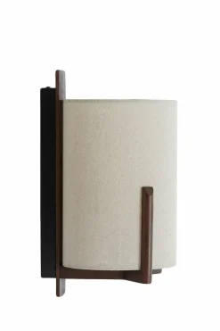 Light en Living Wandlamp 22X18X36 cm Litto donkerbruin+Linnen naturel Clearance