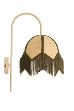 Light en Living Wandlamp 33x25x47 cm SULINA raffia naturel+groen Hot