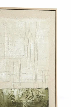 Light en Living Wandornament 90x3,5x120 cm MAREYA olijfgroen+crème New