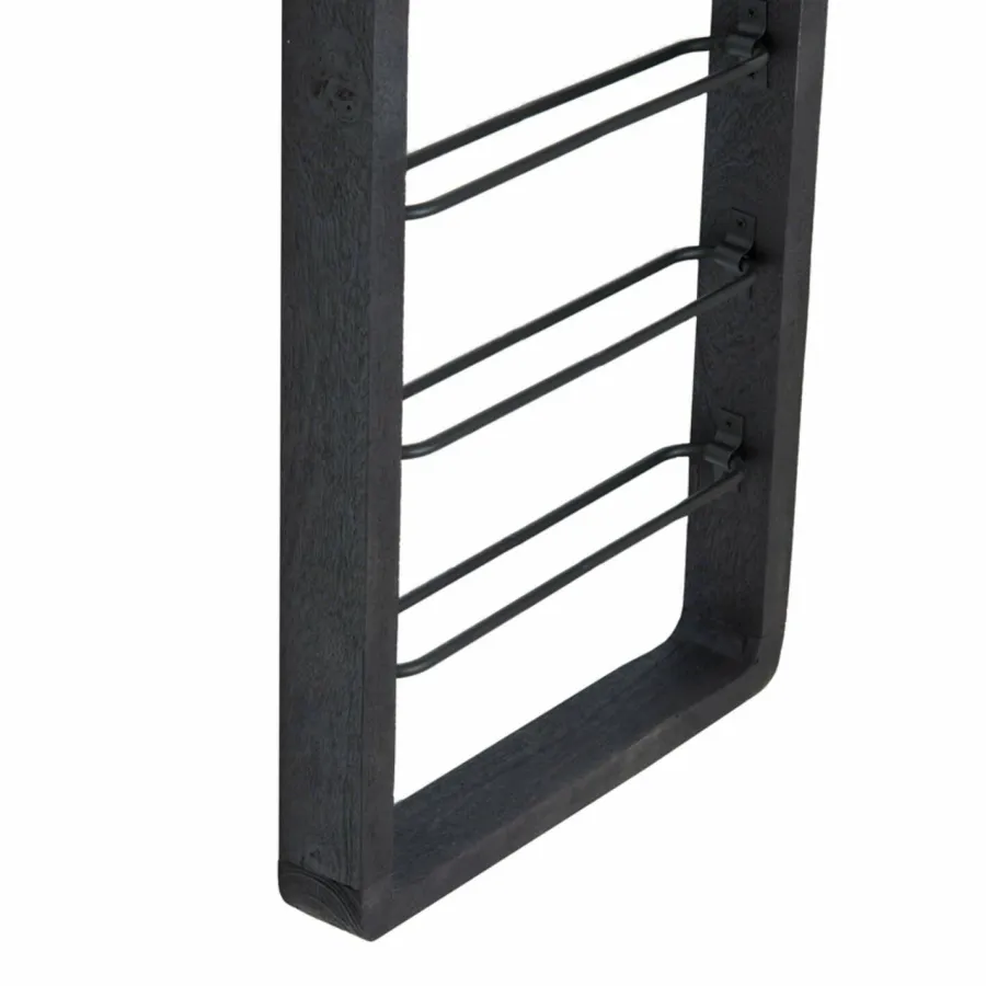 Light en Living Wijnrek 8 flessen 40x6x120 cm SORRENTO hout zwart+zwart