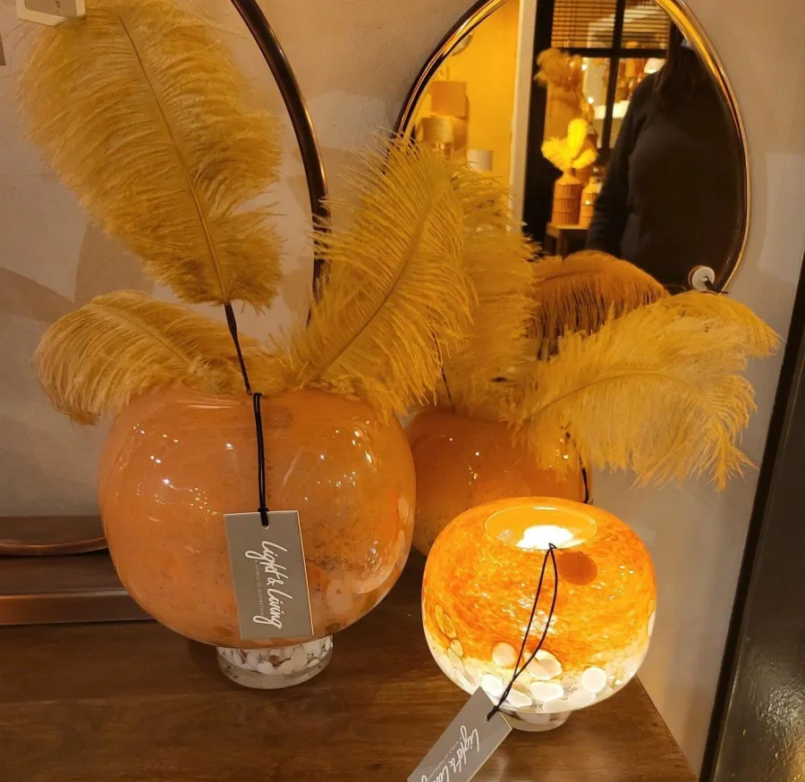 Light en Living Windlicht ELIA glas perzik Best