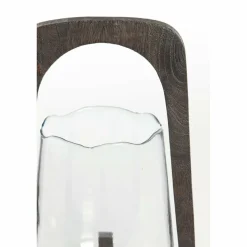 Light en Living Windlicht Ø26x48 cm ANOSY glas helder+hout mat donkerbruin Sale