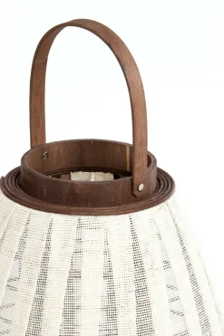 Light en Living Windlicht Ø36X55 cm DAZIO Linen Natural+donkerbruin hout Outlet