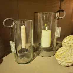 Light en Living Windlicht 23X18X33 cm DOLEGA glas helder+donkerbruin New