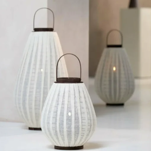 Light en Living Windlicht Ø38X70 cm DAZIO Linen Natural+donkerbruin hout New