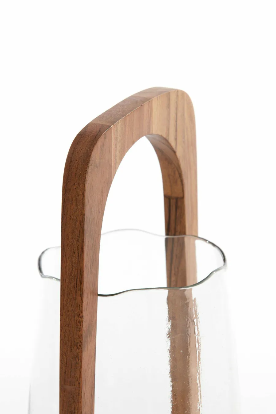Light en Living Windlicht Ø21,5x35 cm ANOSY glas helder+hout naturel Clearance