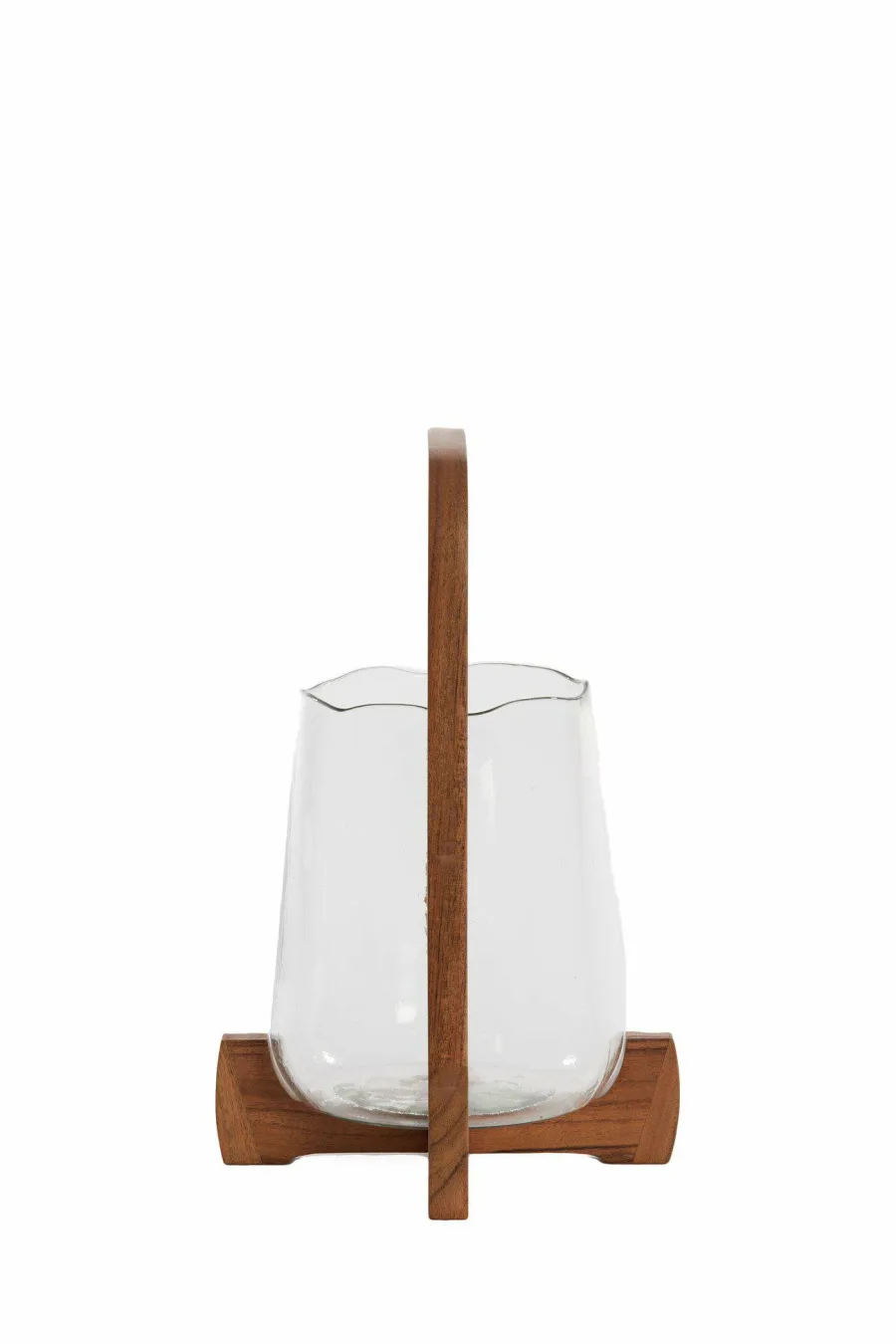 Light en Living Windlicht Ø21,5x35 cm ANOSY glas helder+hout naturel Clearance