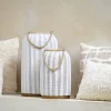 Light en Living Windlicht YLINA Ø26x47 cm – Linnen Naturel & Hout Sale