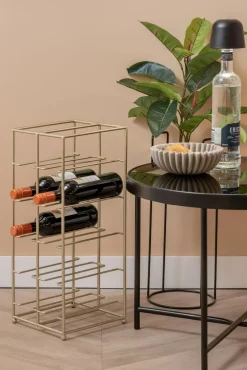 Present Time Wijnrek Dual Floor metaal goud Discount