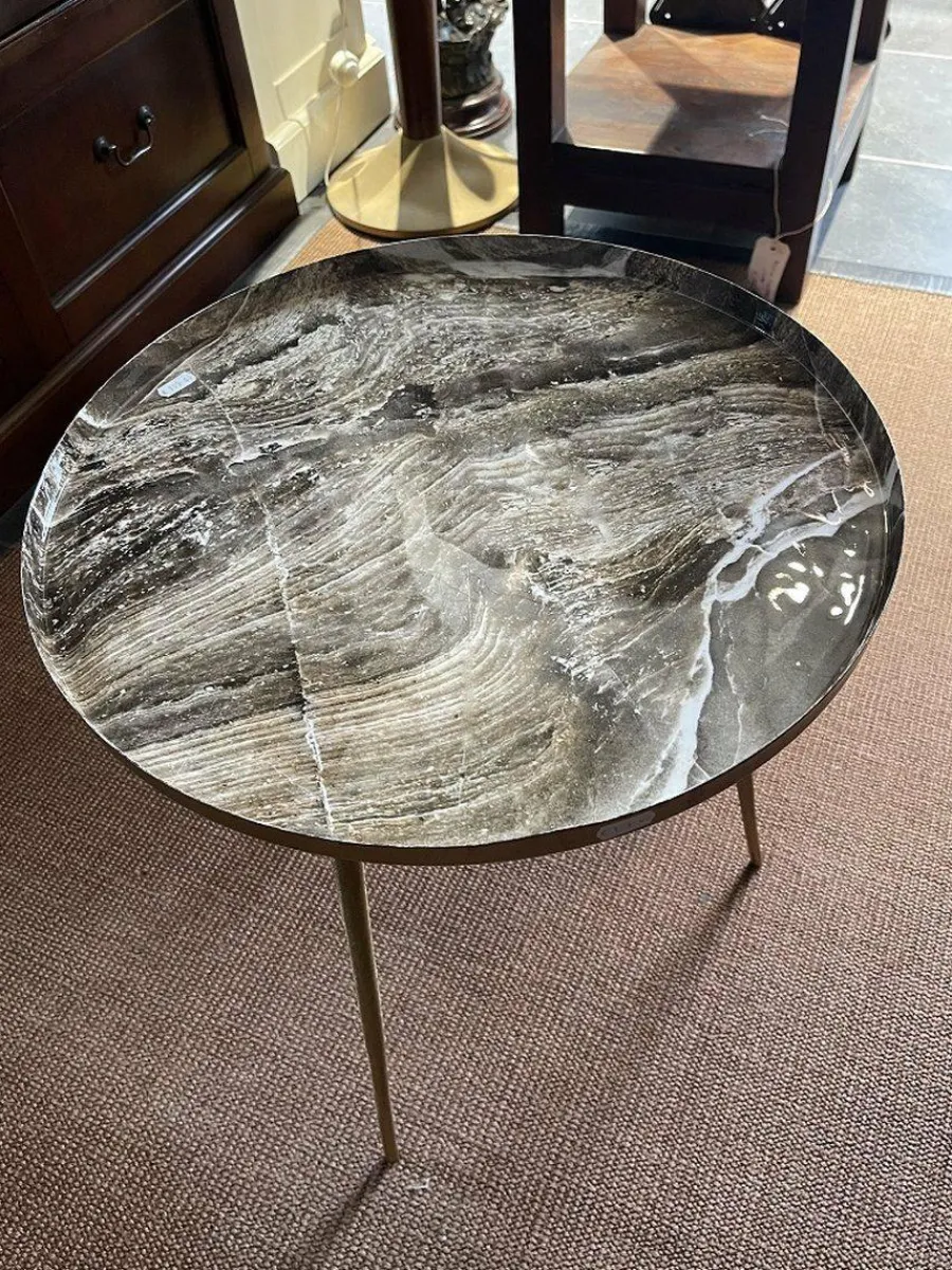 PTMD Bijzettafel Jiven Goud / Marmer print Hot