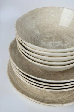 PTMD Diep bord Kaylaa Creme porselein rond 20 cm Hot