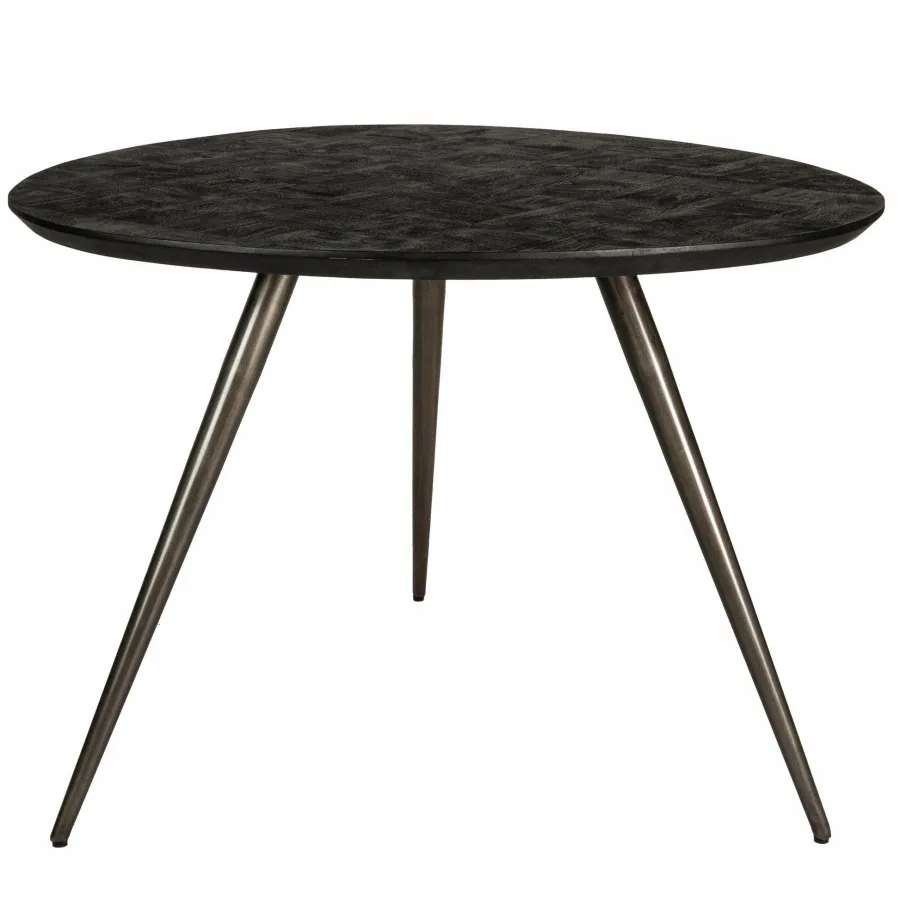PTMD Eettafel Fieron Acacia zwart organisch 110 cm Hot