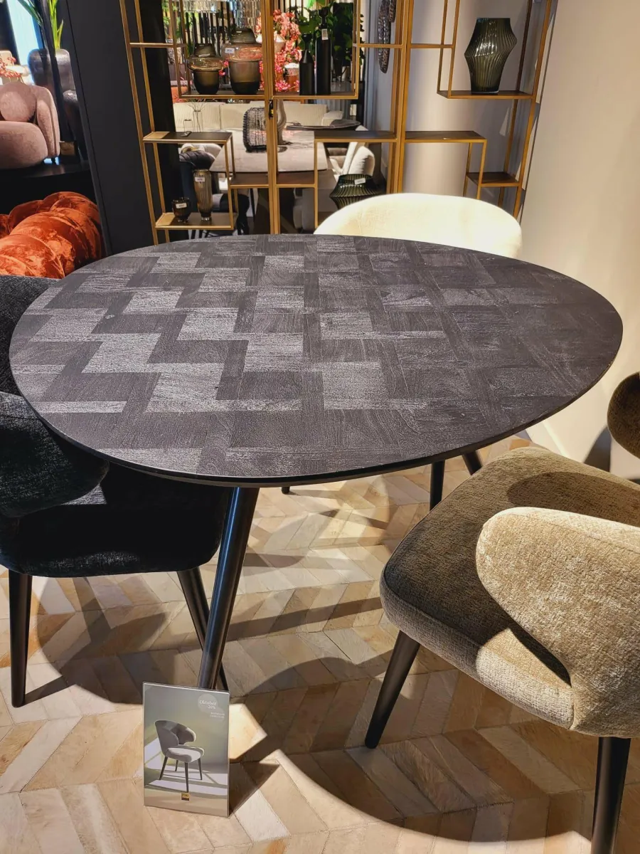 PTMD Eettafel Fieron Acacia zwart organisch 110 cm Hot