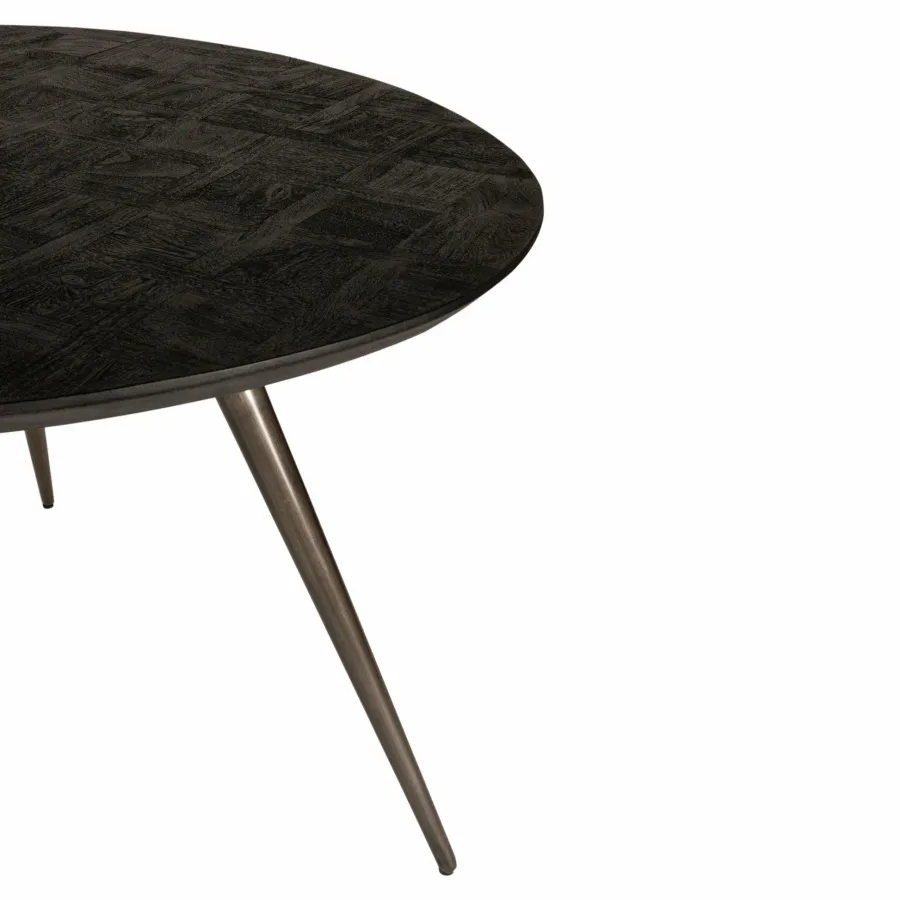 PTMD Eettafel Fieron Acacia zwart organisch 110 cm Hot