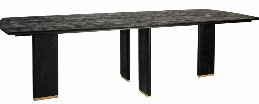 PTMD Eettafel Liber mango zwart gouden poot 280 cm Online