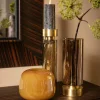 PTMD Kandelaar / Vaas Morrible Amber round glas hoog Online