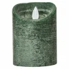 PTMD LED Licht Kaars rustiek groen met beweegbare vlam Outlet