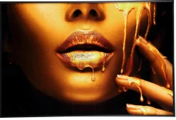 PTMD Melani Glass schilderij foto vrouw gouden gezicht Online