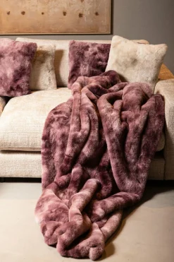 PTMD Plaid Linde Burgundy faux fur in giftbox Online