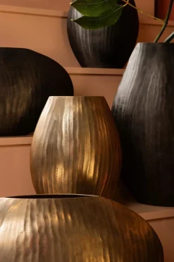 PTMD Pot Jowad Antique Gold alu sheet pot rib hoog ovaal S Sale