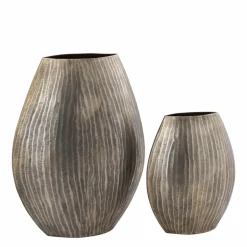 PTMD Pot Jowad Antique Gold alu sheet pot rib hoog ovaal S Sale