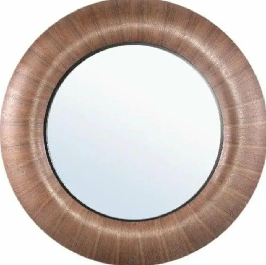 PTMD Spiegel Gezzy Natural wooden curl frame rond Outlet