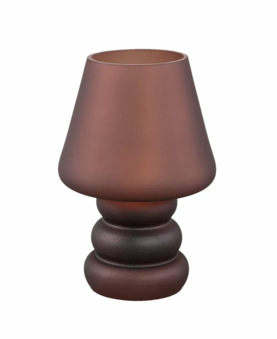 PTMD Tafellamp Led Miron Bruin matglas Discount