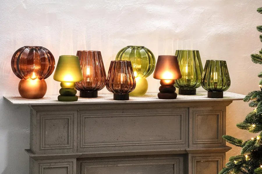 PTMD Tafellamp Led Miron Groen matglas