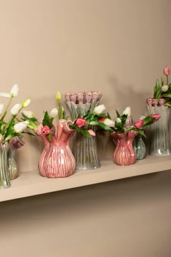 PTMD Vaas Annmarie Light Pink ceramic flower shape tubes L Best