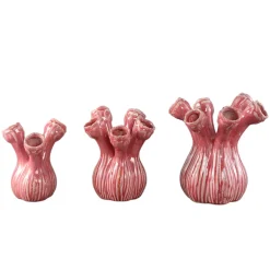 PTMD Vaas Annmarie Light Pink ceramic flower shape tubes L Best