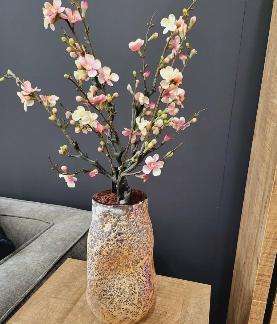 PTMD Vaas Xamery rood dik glas vase bubble waves L Online
