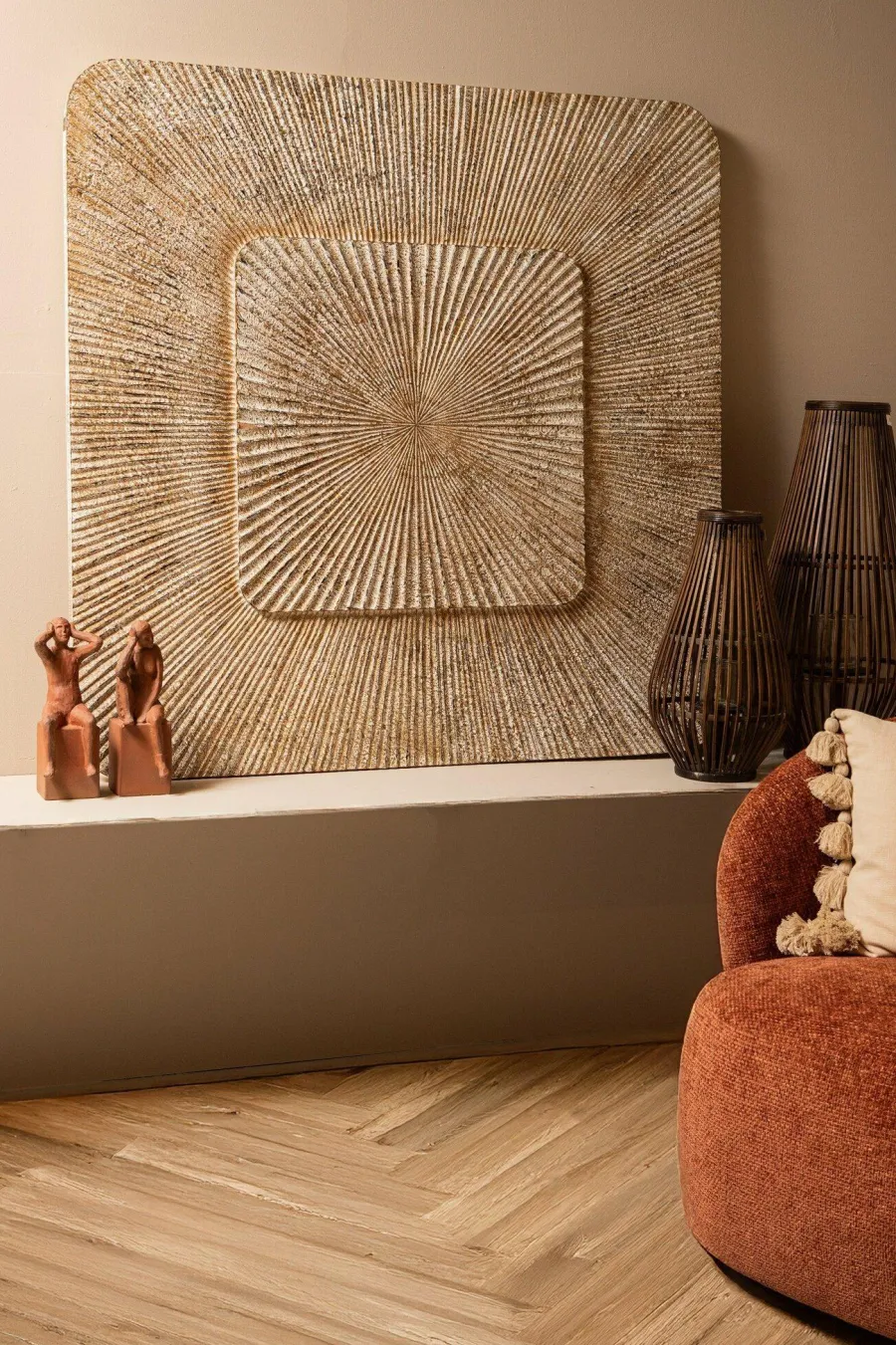 PTMD Wandornament Dishita Crème vierkant mdf S Online