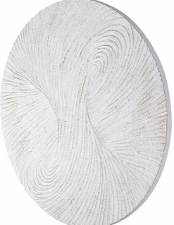 PTMD Wandornament Wiktor Wit MDF rond swirl carved S
