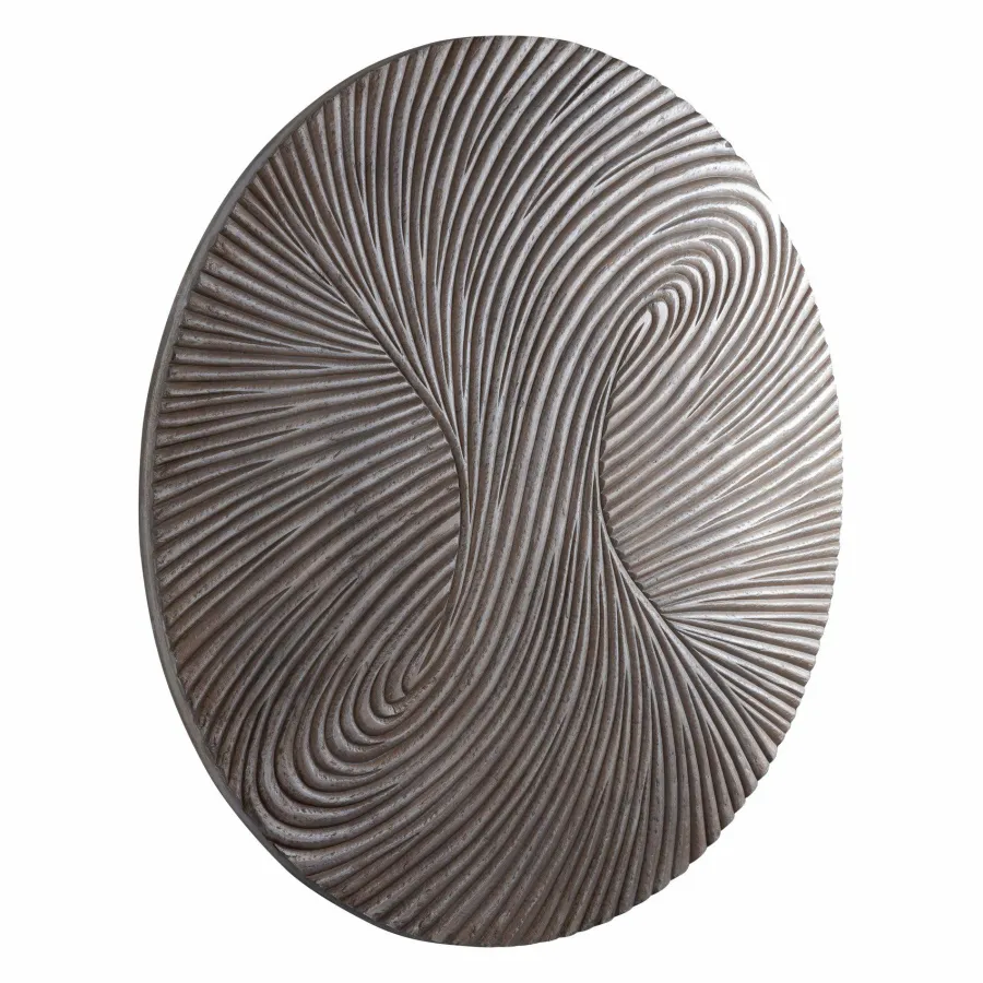 PTMD Wandornament Wiktor Bruin MDF rond swirl carved L Best
