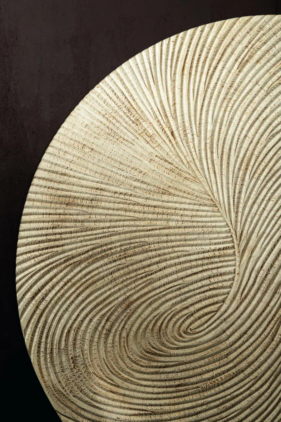 PTMD Wandornament Wiktor Wit MDF rond swirl carved L New
