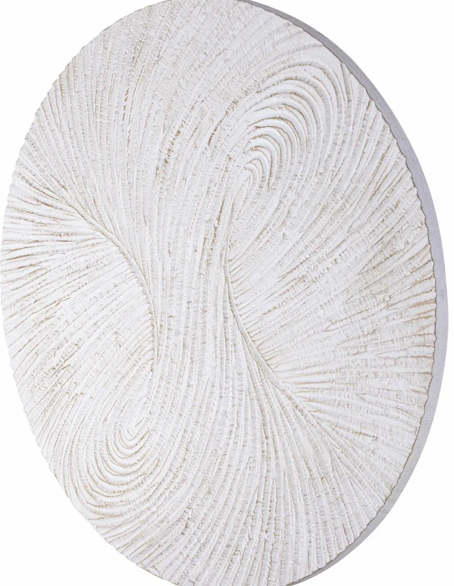 PTMD Wandornament Wiktor Wit MDF rond swirl carved L New