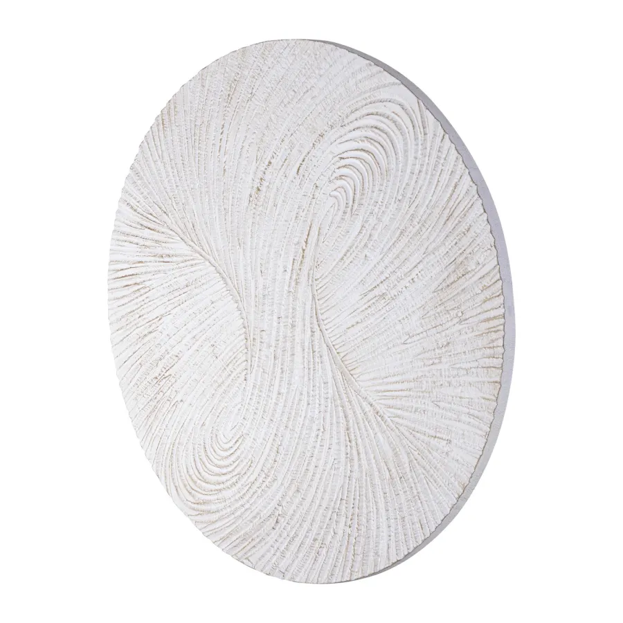 PTMD Wandornament Wiktor Wit MDF rond swirl carved L New