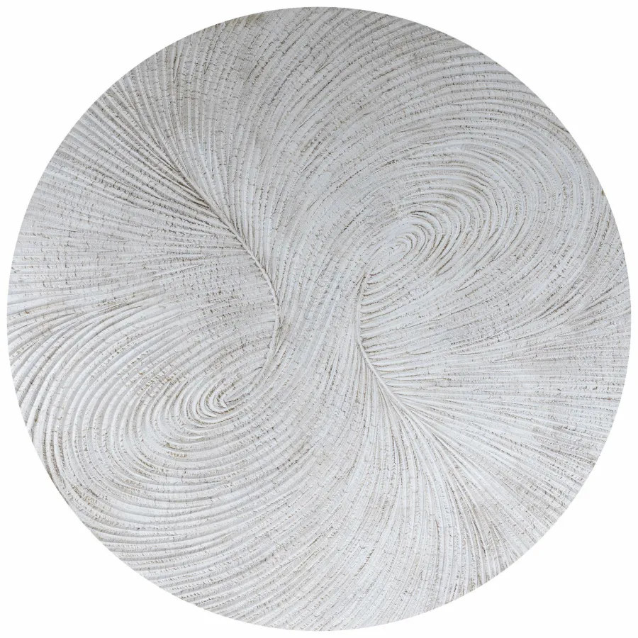 PTMD Wandornament Wiktor Wit MDF rond swirl carved XL Sale