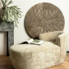 PTMD Wandornament Wiktor bruin MDF rond swirl carved S Best