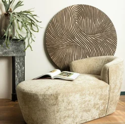 PTMD Wandornament Wiktor bruin MDF rond swirl carved S Best