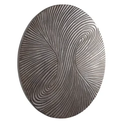 PTMD Wandornament Wiktor bruin MDF rond swirl carved S Best