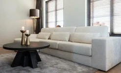 Richmond Interiors Bank Felix lounge links rond + 2.5 zitter white chenille (Bergen 900 white chenille) Online