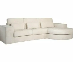 Richmond Interiors Bank Felix 2.5 seats + lounge rechts rond white chenille (Bergen 900 white chenille) New