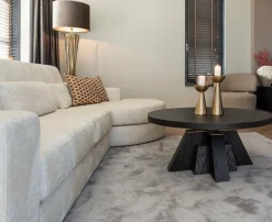Richmond Interiors Bank Felix 2.5 seats + lounge rechts rond white chenille (Bergen 900 white chenille) New