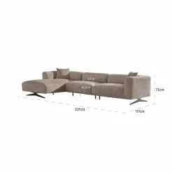 Richmond Interiors Bank Hoxton 3-zits + lounge links Be Lovely 170 Beige Best