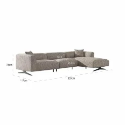 Richmond Interiors Bank Hoxton 3-zits + lounge rechts Be Trendy 01 Nature Discount