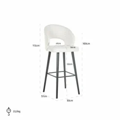 Richmond Interiors Barstoel Savoy white bouclé (Copenhagen 900 Bouclé White)
